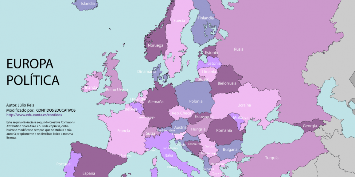 MAPAS DE EUROPA: PAÍSES Y RELIEVE