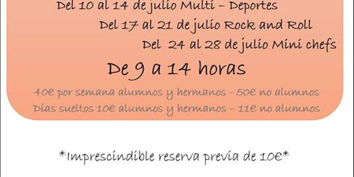 ¡Campus en julio, por las mañanas!